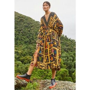 Farm Rio Tropical Icons Beaded Midi Dress